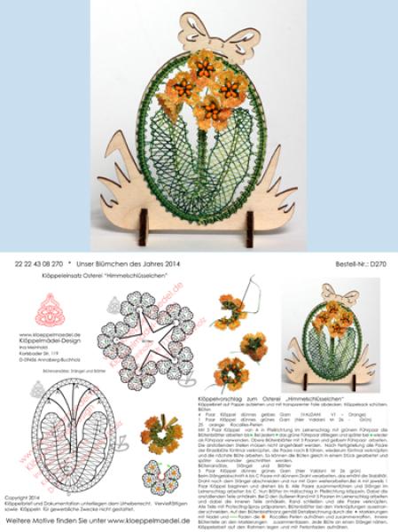 270 Klöppelbrief "Himmelschlüsselchen" - Blümchen des Jahres 2014