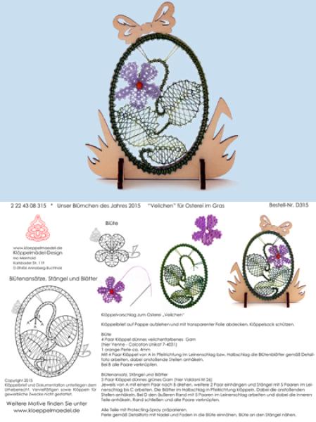 315  Klöppelbrief "Veilchen" - Blümchen des Jahres 2015