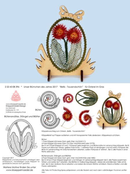 396 Klöppelbrief "Bellis - Tausendschönchen" - Blümchen des Jahres 2017