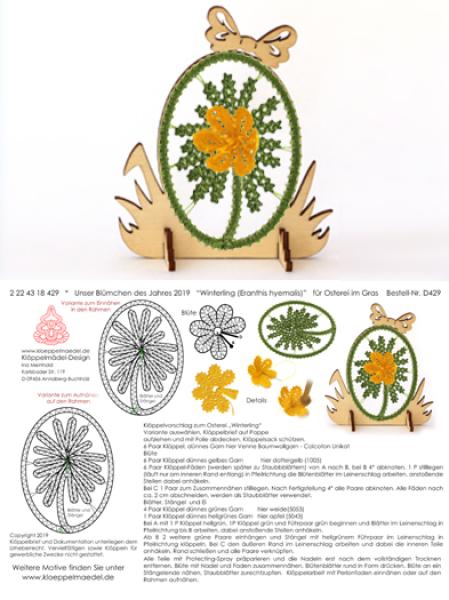 429 Klöppelbrief "Winterling" - Blümchen des Jahres 2019