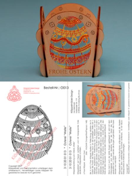 013 Klöppelbrief Osterei "Wie gemalt"