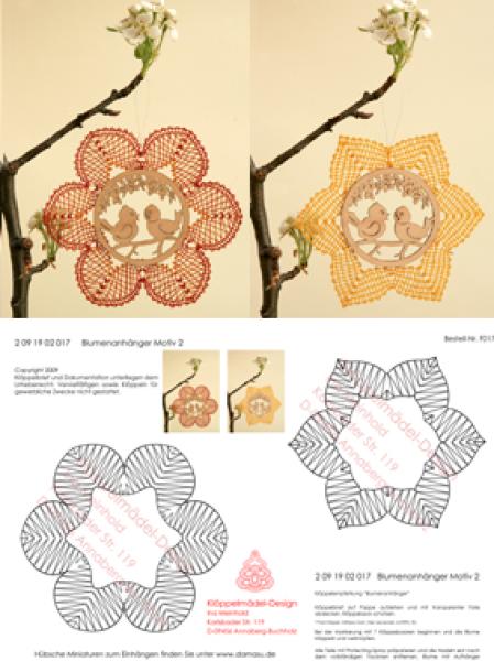 017 Klöppelbrief Blumenanhänger Motiv 2