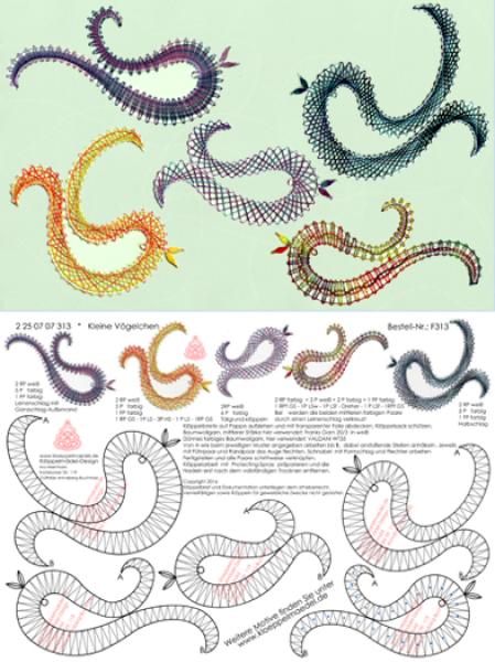 313 Klöppelbrief „Kleine Vögelchen“