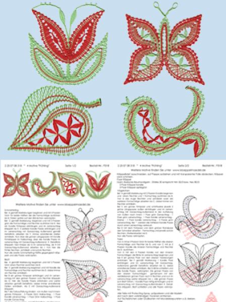 318 Klöppelbrief 4 Motive „Frühling"