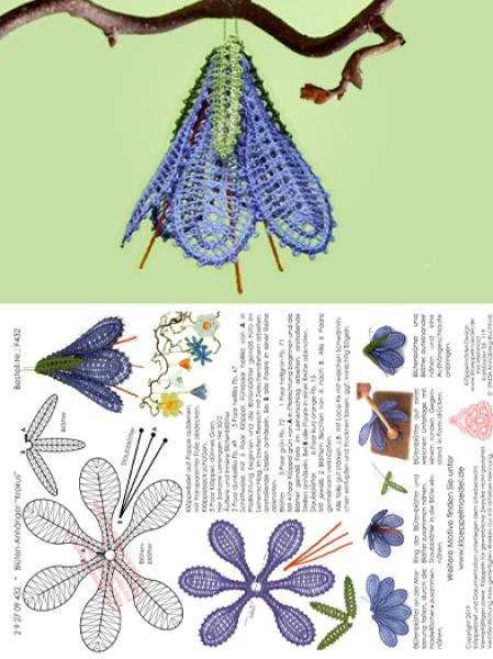 432 Klöppelbrief "Krokus" - Frühblüher in 3D-Optik zum Aufhängen