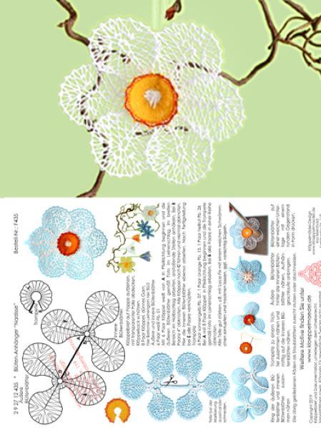 435 Klöppelbrief "Narzisse" - Frühblüher in 3D-Optik zum Aufhängen