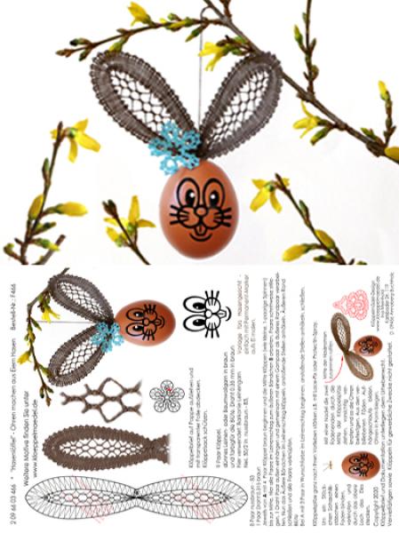 466 Klöppelbrief "Hasenlöffel"  - macht aus Eiern Hasen