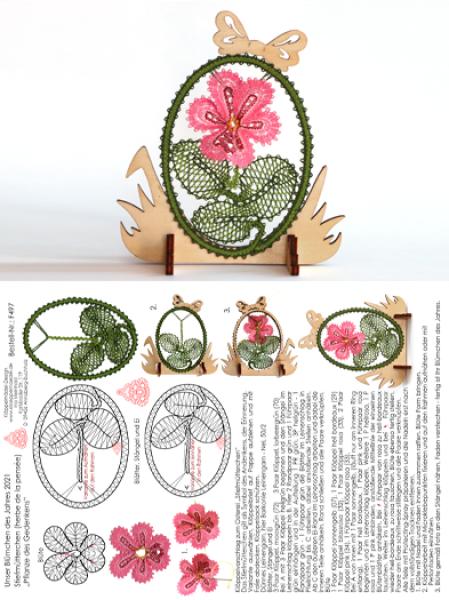 497 Klöppelbrief "Stiefmütterchen" - Blümchen des Jahres 2021