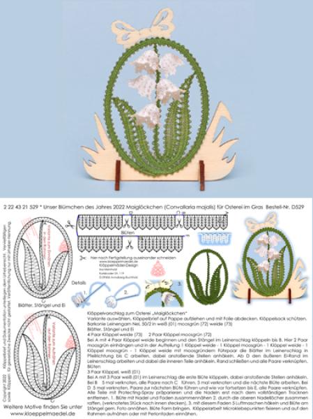 529 Klöppelbrief "Maiglöckchen" - Blümchen des Jahres 2022