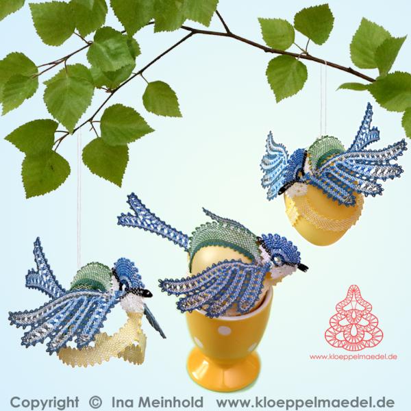 538 Klöppelbrief Vögelchen „Blaumeise"