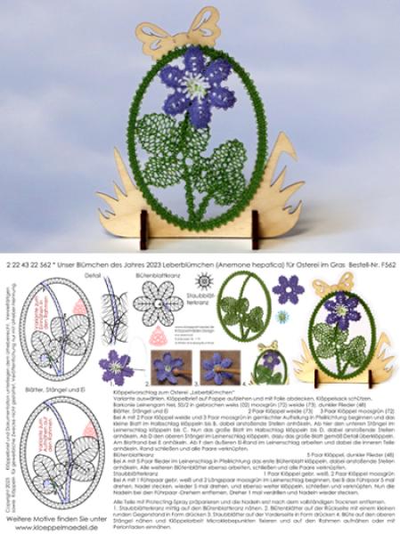 562 Klöppelbrief "Leberblümchen" - Blümchen des Jahres 2023