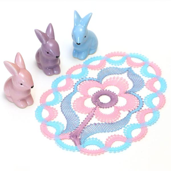 609 Klöppelbrief  Osterei "Anemone"