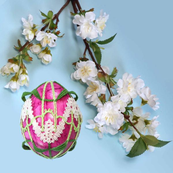 649 Klöppelbrief Verzierung "Schneeglöckchen" für Ostereier