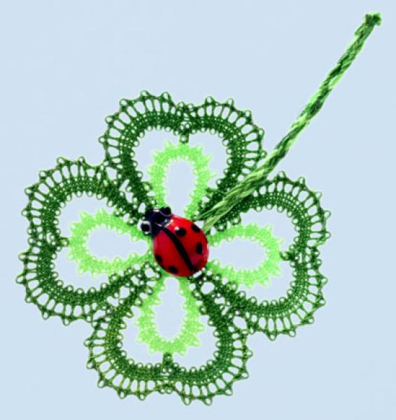 P082 Zubehörset für Glücksbringer "Kleeblatt mit Marienkäfer"