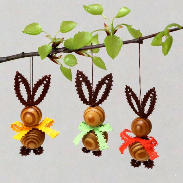 428 Bastelset „Osterhäschen“ mit Kopf und Bauch aus Holzperlen