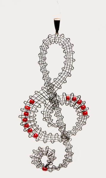 380 Klöppelschmuck Bastelset „Violinschlüssel"