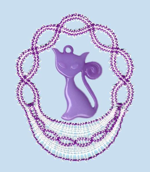 363 Bastelset „Katze im Körbchen“ mit Katze aus Acryl