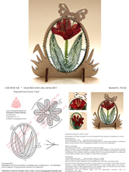 165 Klöppelbrief "Tulpe" - Blümchen des Jahres 2011