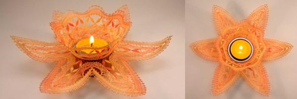 163 Klöppelbrief „Narzisse“ - Blüte für Teelichthalter