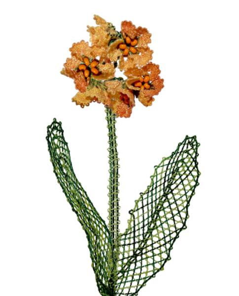 272 Klöppelbrief "Himmelschlüsselchen"  -   Blümchen in 3D-Optik