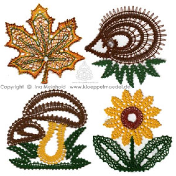 336 Klöppelbrief 4 Motive „Herbst"