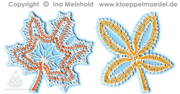 412 Klöppelbrief "Ahornblatt und Buchenblatt"
