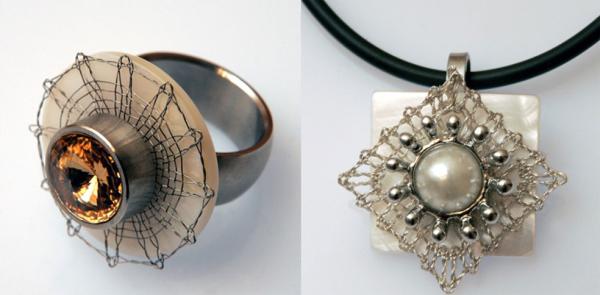 062 Klöppelbrief 7 Schmuck-Anhänger "Geometric 1“ für Wechselschmuck