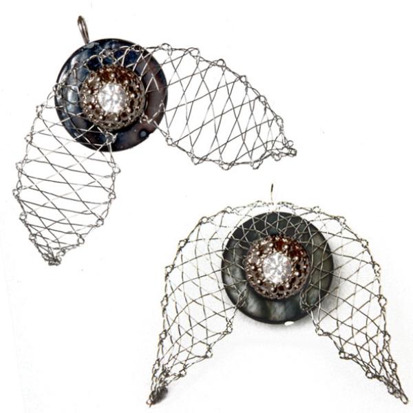 235 Klöppelschmuck Bastelset  Schmuck-Anhänger „Blätter“