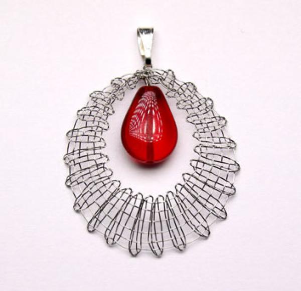 304 Klöppelschmuck Bastelset  „Rubintröpfchen“