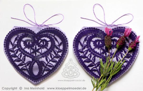 332 Klöppelbrief Duftherzchen „Lavendel“