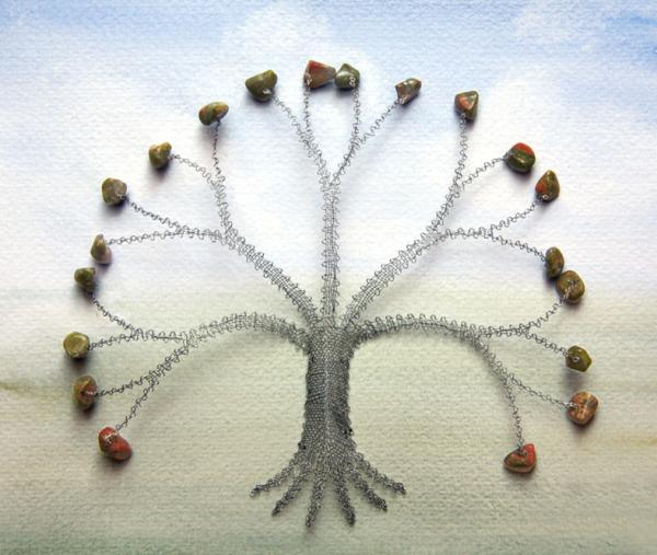 156 Klöppelbrief „Edelsteinbäumchen“ für Keilrahmen