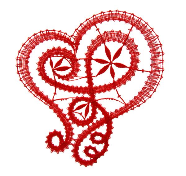 245 Klöppelbrief  Großes Muttertagsherz „Blüten“