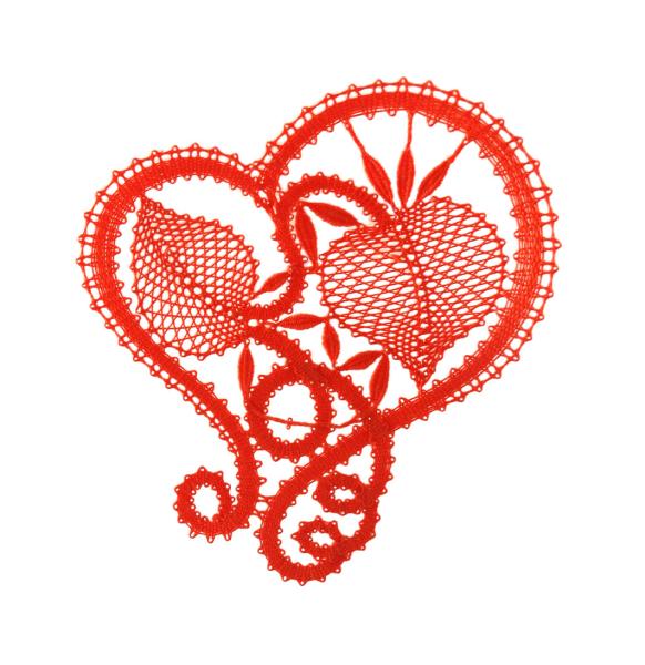 273 Klöppelbrief  Kleines Hochzeitsherz „Blätter“