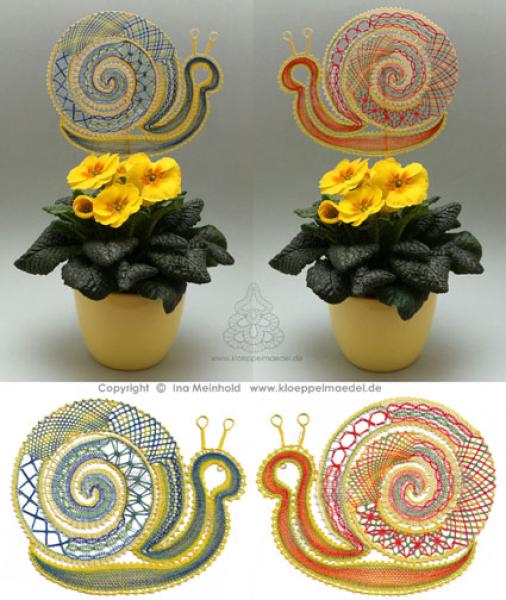 321 Klöppelbrief „Moni-Schnecke“ und Gustav-Schnecke“