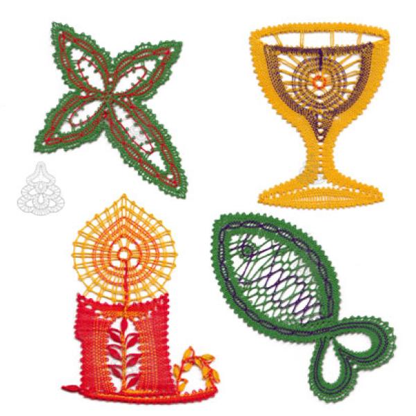 361 Klöppelbrief 4 Motive „Kommunion - Konfirmation"