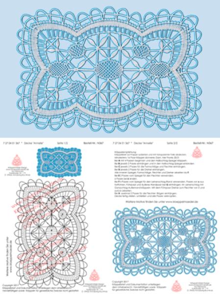 367 Klöppelbrief kleine Decke „Annelie“