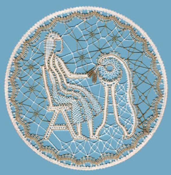 392 Klöppelbrief Motiv "Klöpplerin"