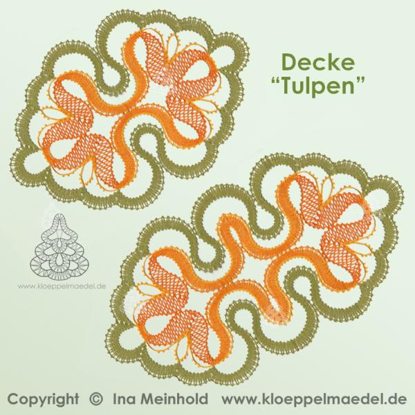 419 Klöppelbrief  Decke „Tulpen“