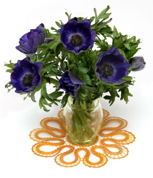 209 Klöppelbrief  Blütendeckchen "Ringelblume“