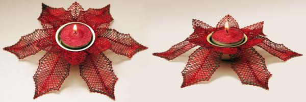 088 Klöppelbrief  Stern „Weihnachtsstern“ für Teelichthalter