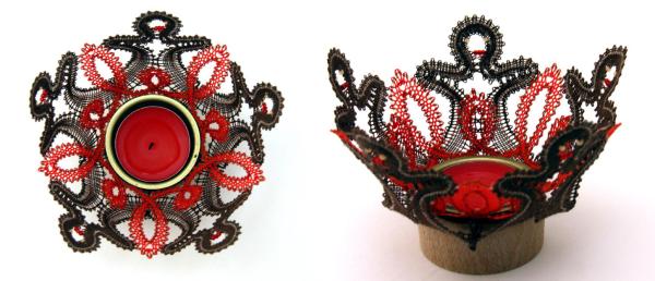 212 Klöppelbrief   „Pfefferkuchenmännlein“  für Teelichthalter