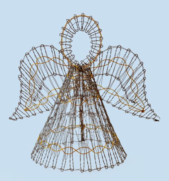 252 Klöppelbrief “Engel” aus Draht