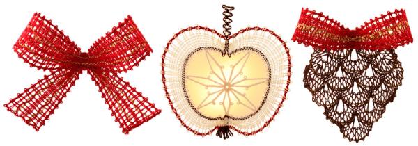 253 Klöppelbrief Weihnachtsbaumschmuck "Paradiesgarten"