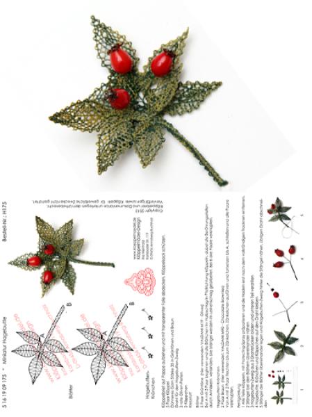 175 Klöppelbrief „Hagebutte“