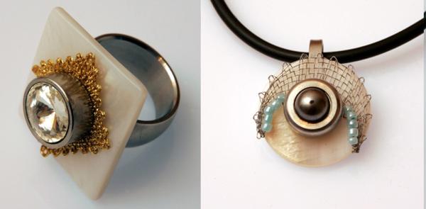 063 Klöppelbrief 7 Schmuck-Anhänger "Geometric 2“ für Wechselschmuck