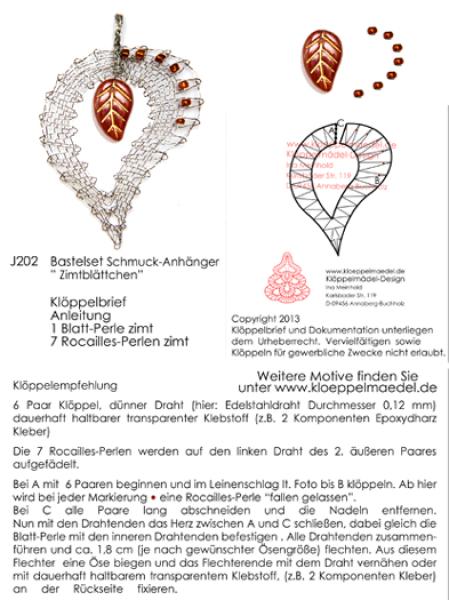219 Klöppelschmuck Bastelset  „Zimtblättchen“