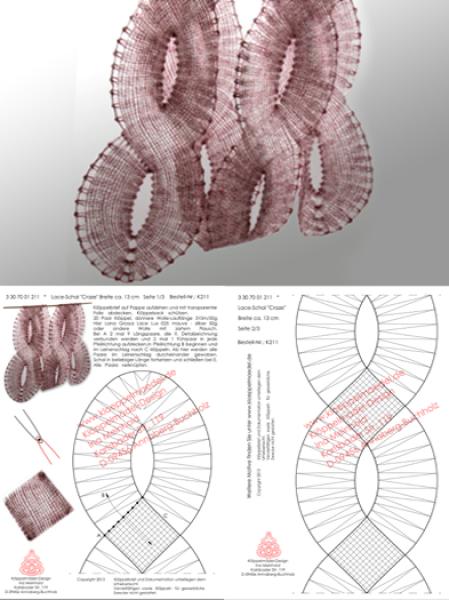 211 Klöppelbrief Lace-Schal