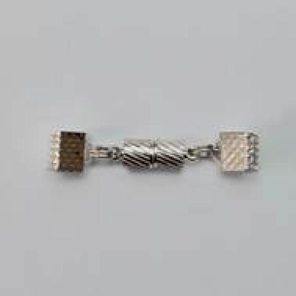 M021 Set Magnetverschluss + 2 Krampen 6x6mm + 2 Spaltringe klein - gebrauchsfertig montiert