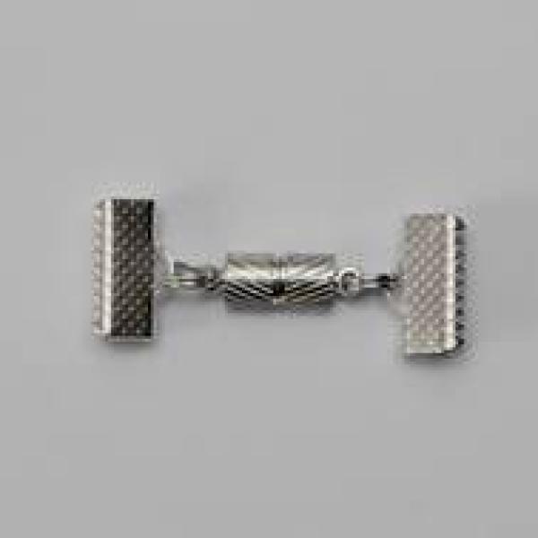 M023 Set Magnetverschluss + 2 Krampen 13x6mm + 2 Spaltringe klein - gebrauchsfertig montiert