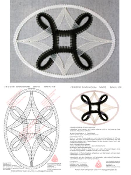 158 Klöppelbrief „Schleifchenrhombe“